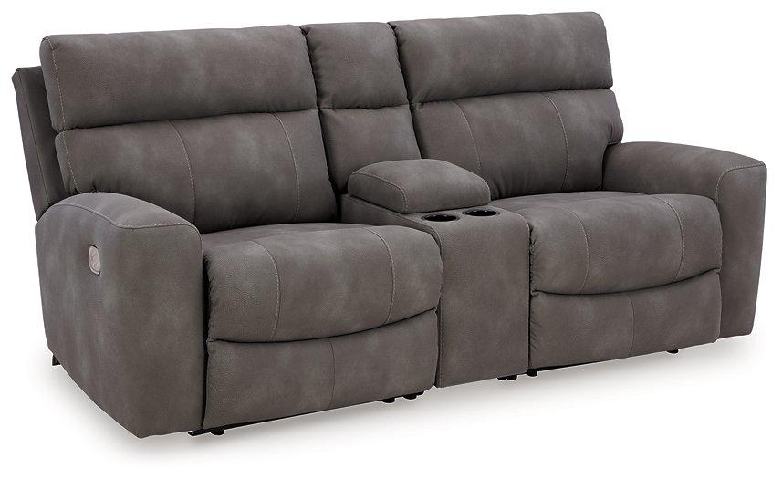 Next-Gen DuraPella Power Reclining Sectional Loveseat with Console - Woo Town Furniture (Worcester,MA)