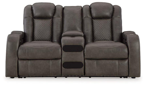 Fyne-Dyme Power Reclining Loveseat with Console - Woo Town Furniture (Worcester,MA)