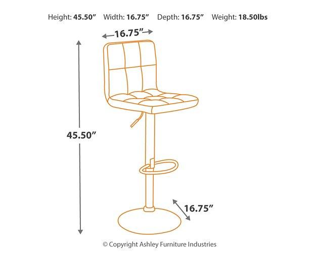 Bellatier Adjustable Height Bar Stool - Woo Town Furniture (Worcester,MA)