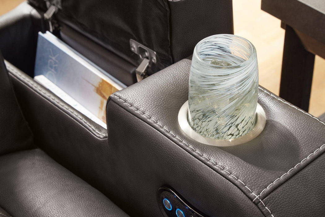 Fyne-Dyme Power Reclining Loveseat with Console - Woo Town Furniture (Worcester,MA)