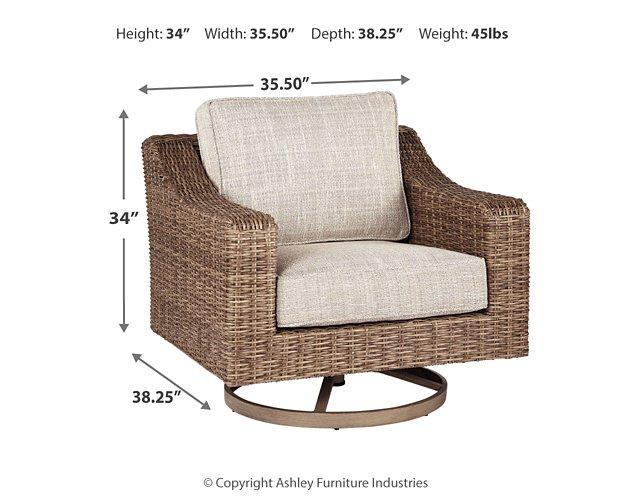 Beachcroft Outdoor Swivel Lounge with Cushion - Woo Town Furniture (Worcester,MA)