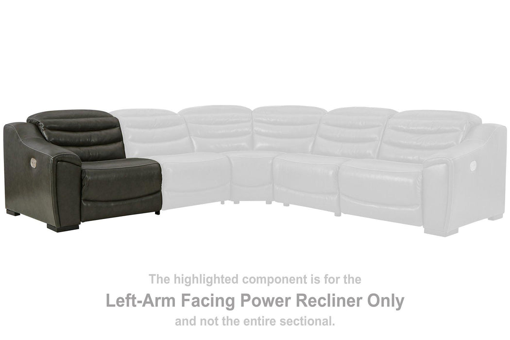 Center Line Power Reclining Sectional Loveseat - Woo Town Furniture (Worcester,MA)
