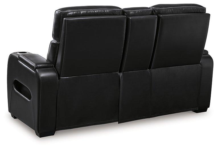 Boyington Power Reclining Loveseat with Console - Woo Town Furniture (Worcester,MA)