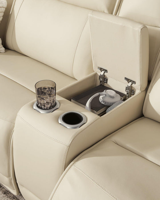 Double Deal Reclining Sectional with Console - Woo Town Furniture (Worcester,MA)