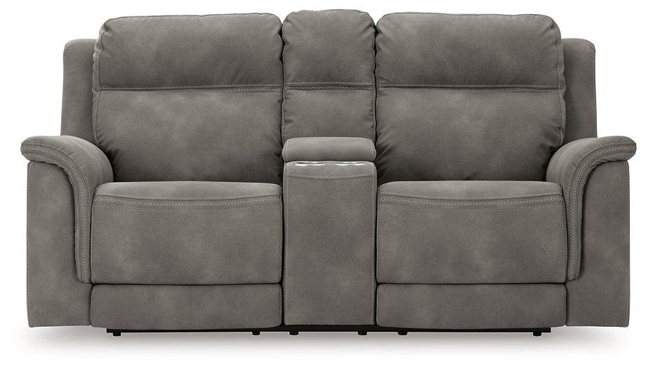 Next-Gen DuraPella Power Reclining Loveseat with Console - Woo Town Furniture (Worcester,MA)