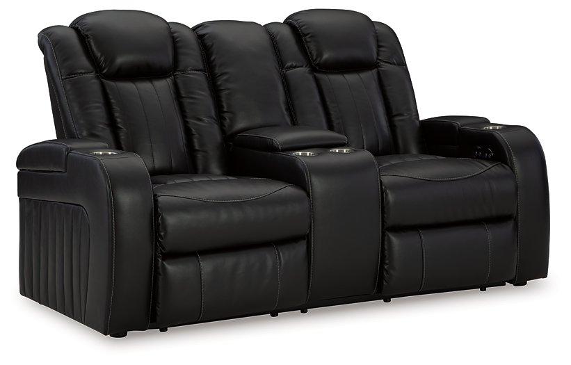 Caveman Den Power Reclining Loveseat with Console image