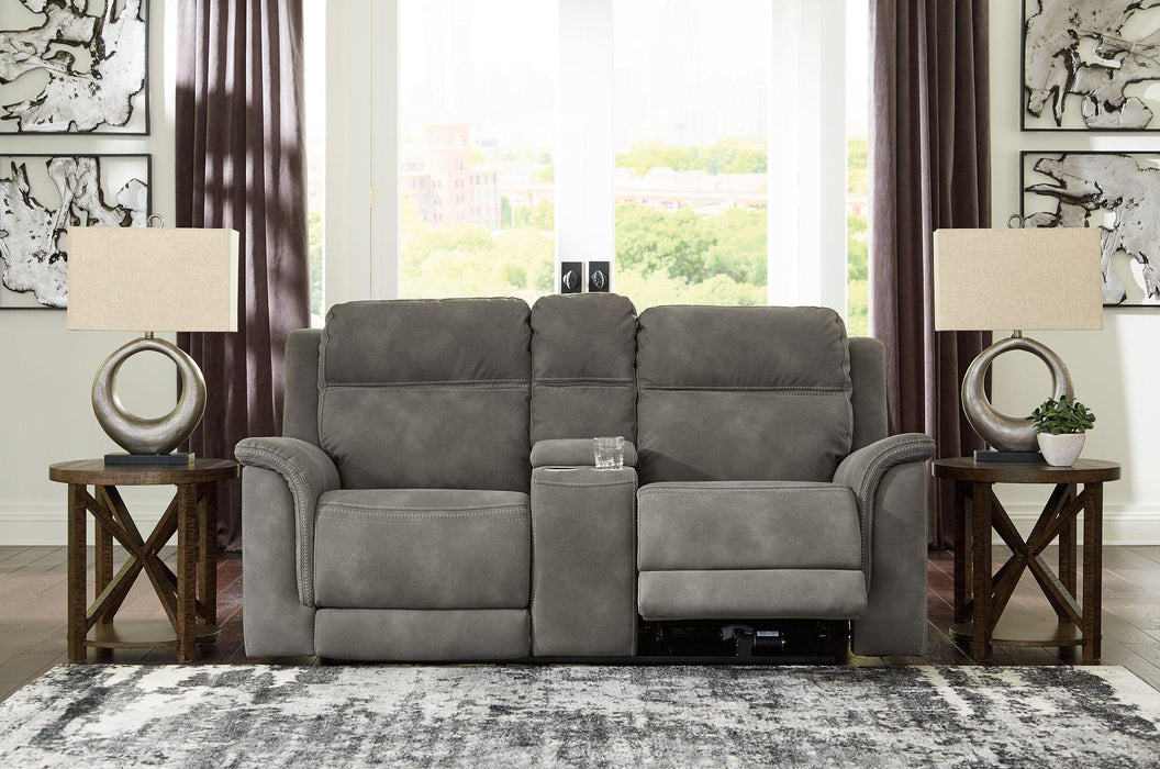 Next-Gen DuraPella Power Reclining Loveseat with Console - Woo Town Furniture (Worcester,MA)