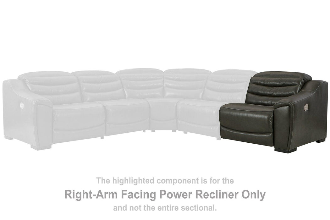 Center Line Power Reclining Sectional Loveseat - Woo Town Furniture (Worcester,MA)