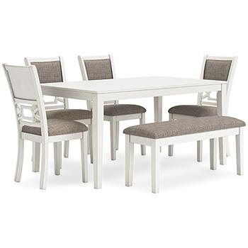 Erinberg Dining Table and 4 Chairs and Bench (Set of 6) - Woo Town Furniture (Worcester,MA)
