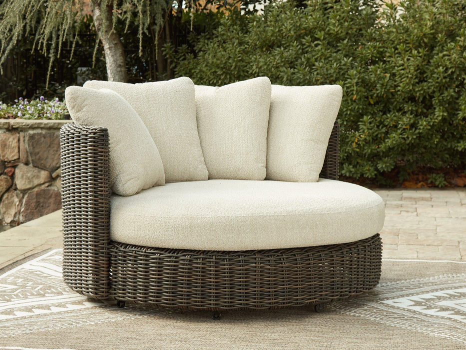 Kimora Outdoor Swivel Lounge Chair with Cushion - Woo Town Furniture (Worcester,MA)