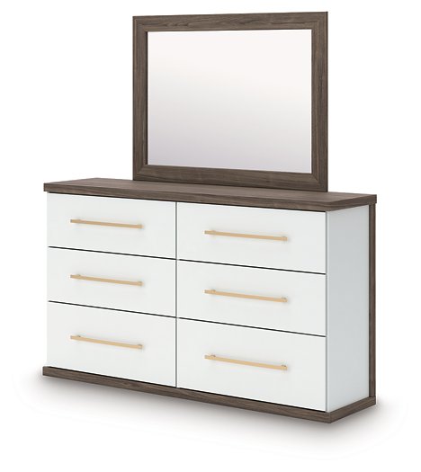 Kendanport Dresser and Mirror - Woo Town Furniture (Worcester,MA)