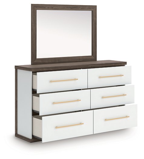 Kendanport Dresser and Mirror - Woo Town Furniture (Worcester,MA)