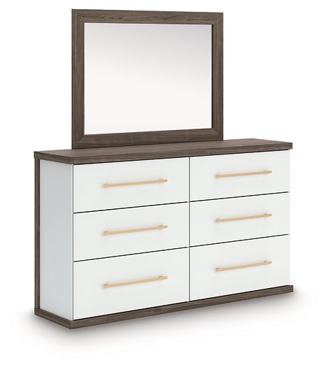 Kendanport Dresser and Mirror - Woo Town Furniture (Worcester,MA)