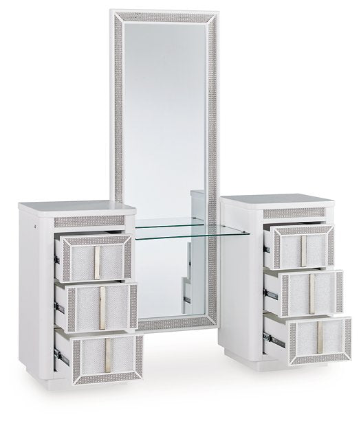 Chalanna Vanity with Mirror - Woo Town Furniture (Worcester,MA)
