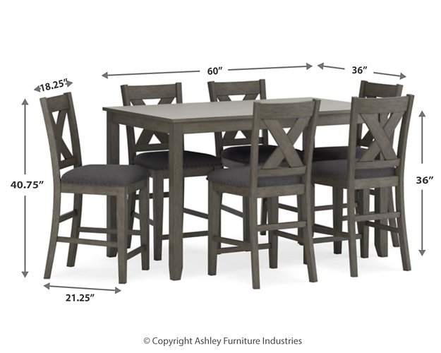 Caitbrook Counter Height Dining Table and Bar Stools (Set of 7) - Woo Town Furniture (Worcester,MA)