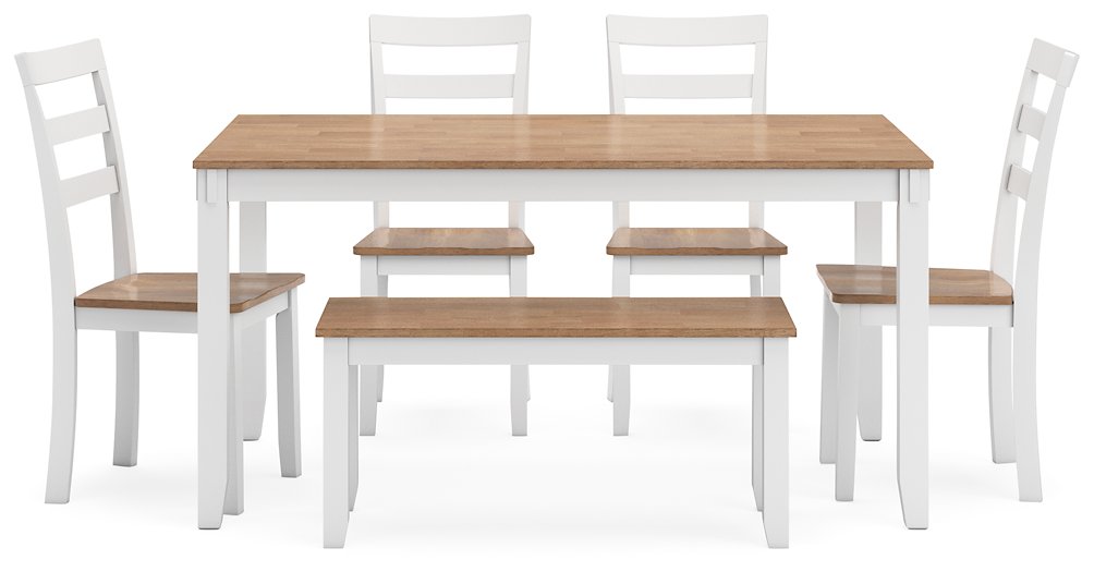 Gesthaven Dining Table with 4 Chairs and Bench (Set of 6) - Woo Town Furniture (Worcester,MA)