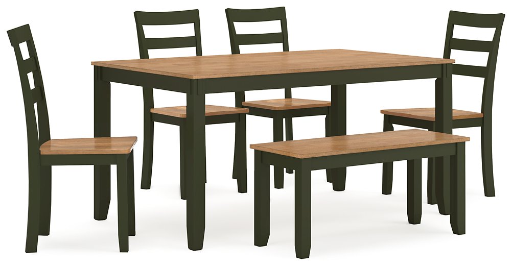 Gesthaven Dining Table with 4 Chairs and Bench (Set of 6) - Woo Town Furniture (Worcester,MA)