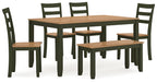Gesthaven Dining Table with 4 Chairs and Bench (Set of 6) - Woo Town Furniture (Worcester,MA)