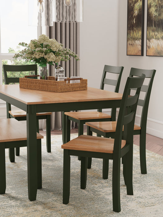 Gesthaven Dining Table with 4 Chairs and Bench (Set of 6) - Woo Town Furniture (Worcester,MA)