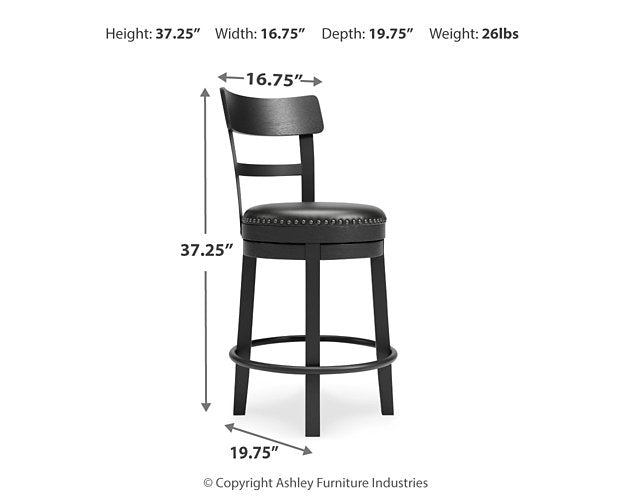 Valebeck Counter Height Bar Stool - Woo Town Furniture (Worcester,MA)