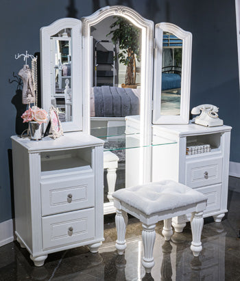 Kozlani Vanity with Mirror - Woo Town Furniture (Worcester,MA)