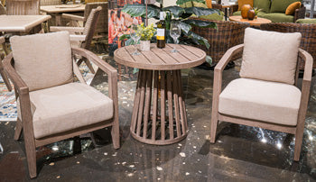 Joy Lagoon Outdoor Chairs with Cushions/Table (Set of 3) - Woo Town Furniture (Worcester,MA)