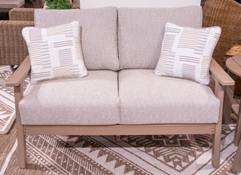 Grover Beach Outdoor Loveseat with Cushion - Woo Town Furniture (Worcester,MA)