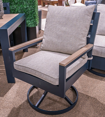 East Beach Outdoor Swivel Chair with Cushion (Set of 2) - Woo Town Furniture (Worcester,MA)