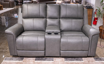 Bleckley Power Reclining Loveseat with Console - Woo Town Furniture (Worcester,MA)