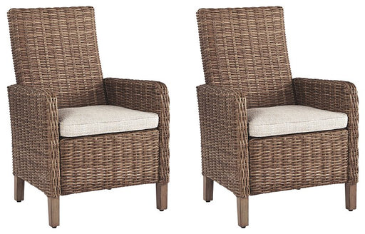 Beachcroft Outdoor Arm Chair with Cushion (Set of 2) - Woo Town Furniture (Worcester,MA)