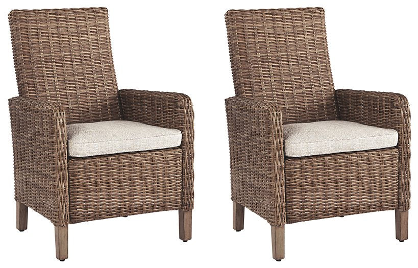 Beachcroft Outdoor Arm Chair with Cushion (Set of 2) - Woo Town Furniture (Worcester,MA)