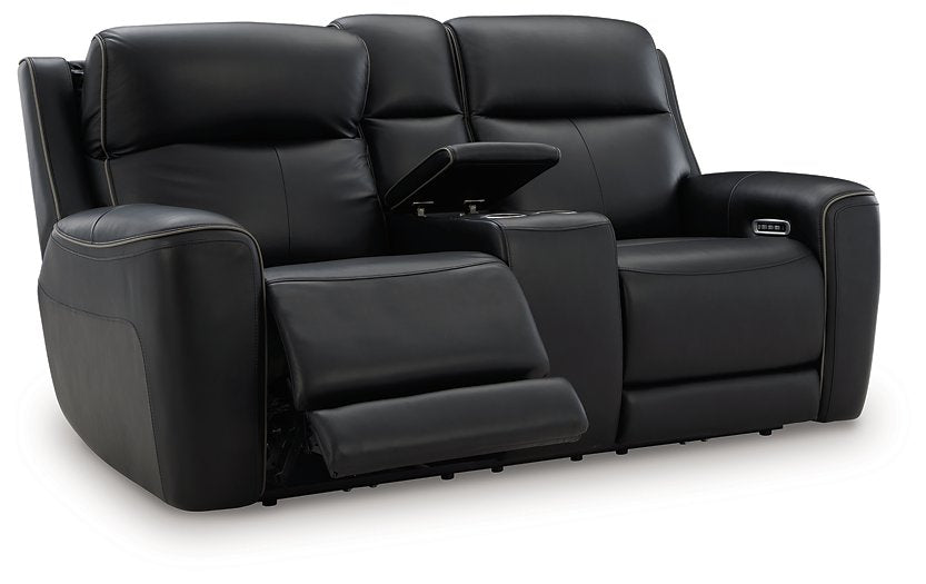 5Z-Comfort Power Reclining Loveseat with Console - Woo Town Furniture (Worcester,MA)