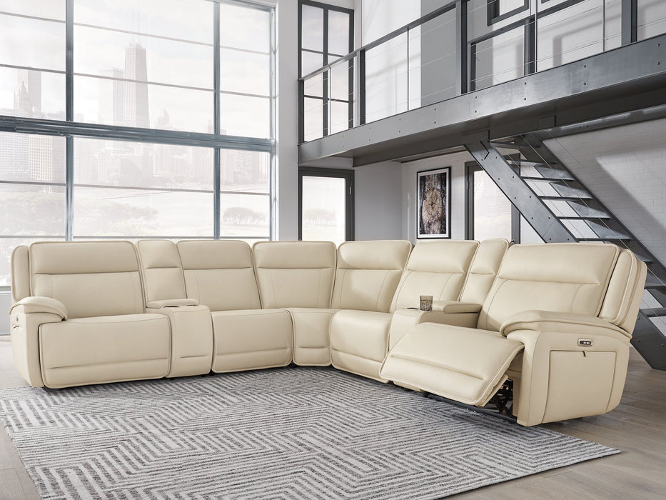 Double Deal Reclining Sectional with 2 Consoles - Woo Town Furniture (Worcester,MA)