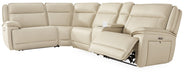 Double Deal Reclining Sectional with Console - Woo Town Furniture (Worcester,MA)