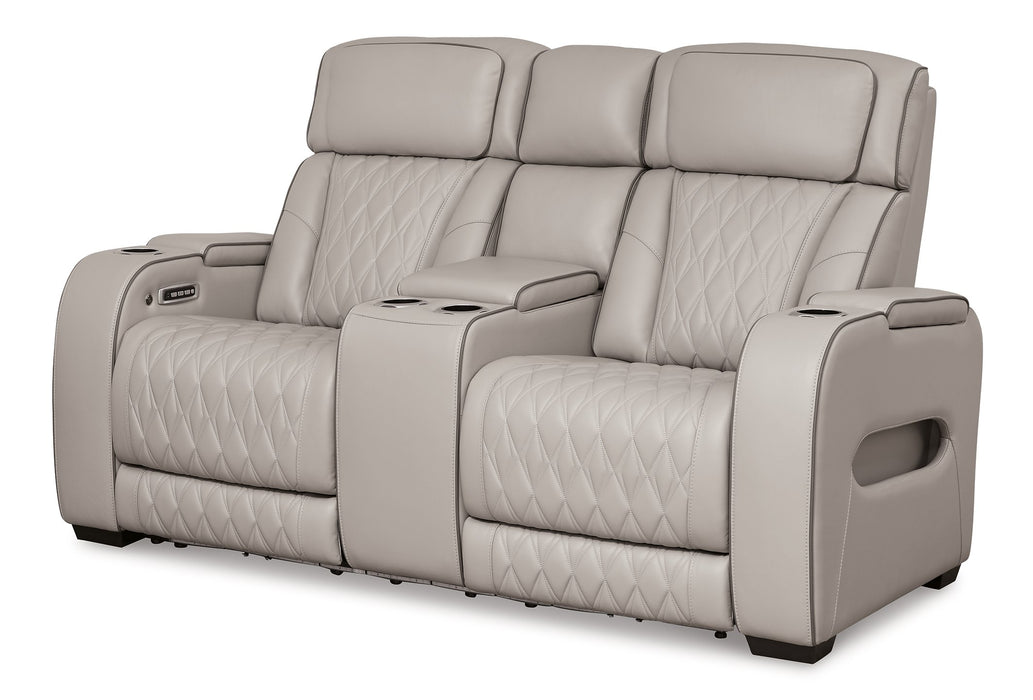 Boyington Power Reclining Loveseat with Console - Woo Town Furniture (Worcester,MA)