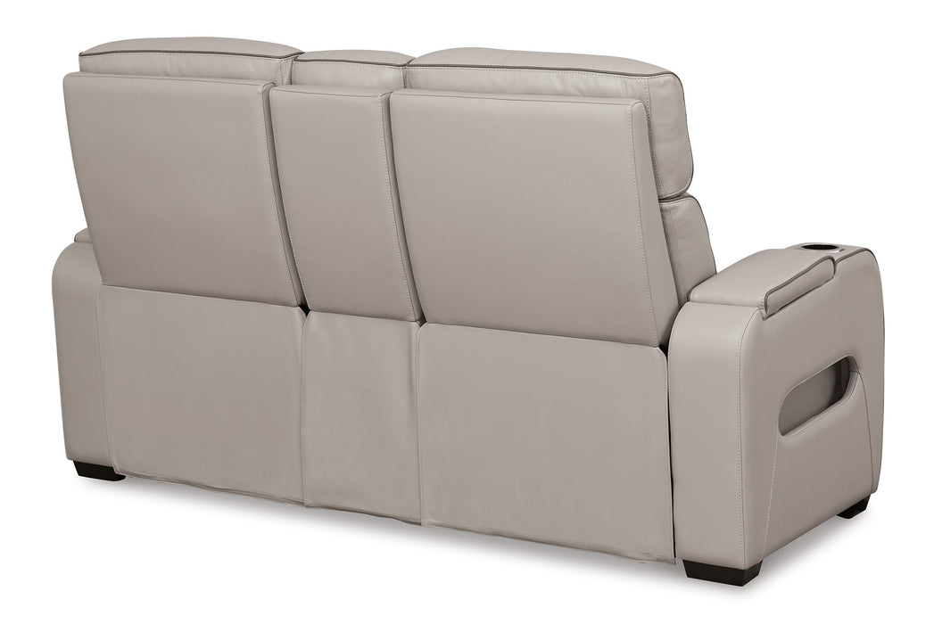 Boyington Power Reclining Loveseat with Console - Woo Town Furniture (Worcester,MA)
