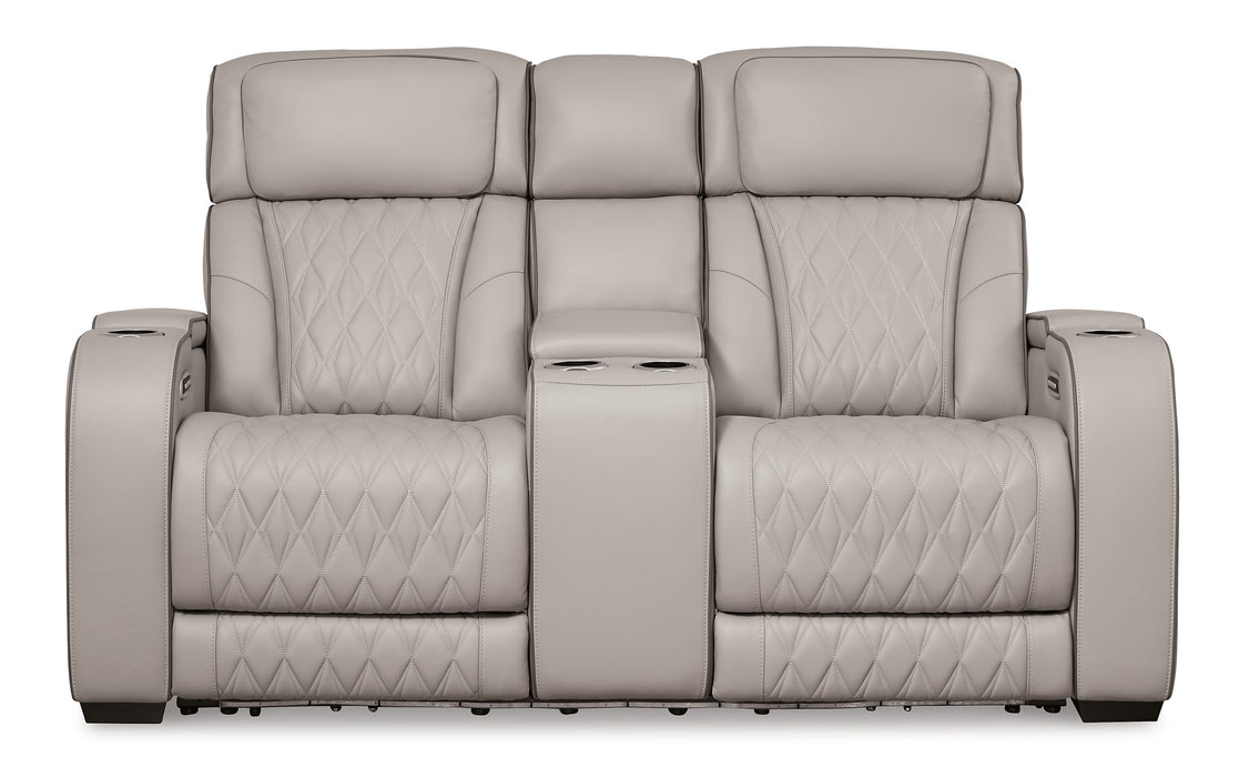 Boyington Power Reclining Loveseat with Console - Woo Town Furniture (Worcester,MA)