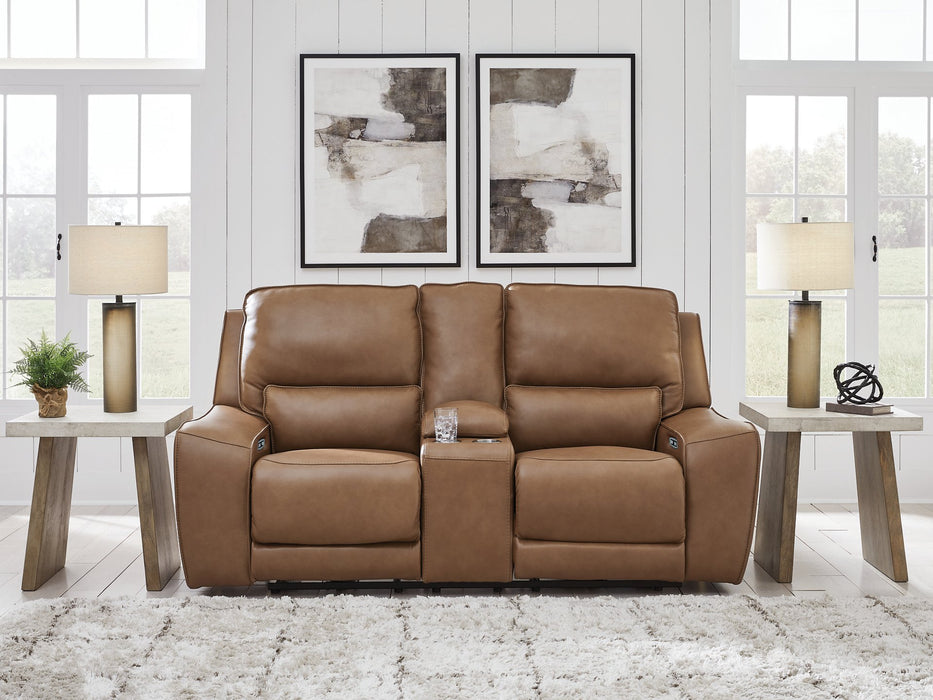 DeepWakes Power Reclining Loveseat with Console - Woo Town Furniture (Worcester,MA)