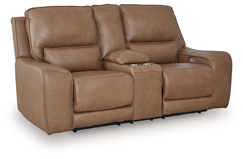 DeepWakes Power Reclining Loveseat with Console - Woo Town Furniture (Worcester,MA)