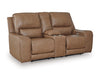 DeepWakes Power Reclining Loveseat with Console - Woo Town Furniture (Worcester,MA)