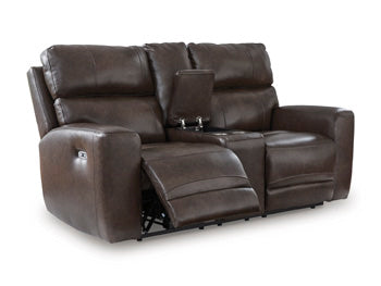 Crossplex Power Reclining Loveseat with Console - Woo Town Furniture (Worcester,MA)