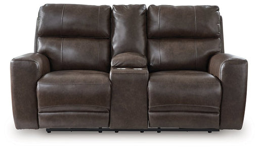 Crossplex Power Reclining Loveseat with Console - Woo Town Furniture (Worcester,MA)