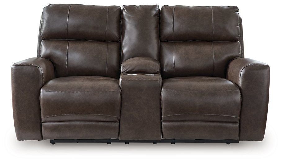 Crossplex Power Reclining Loveseat with Console - Woo Town Furniture (Worcester,MA)