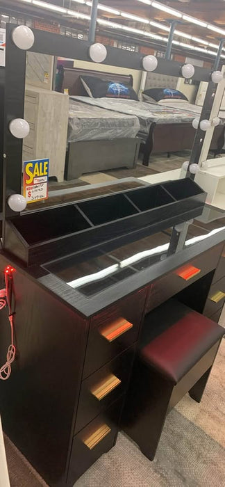 New Black Elegant Vanity - Woo Town Furniture (Worcester,MA)